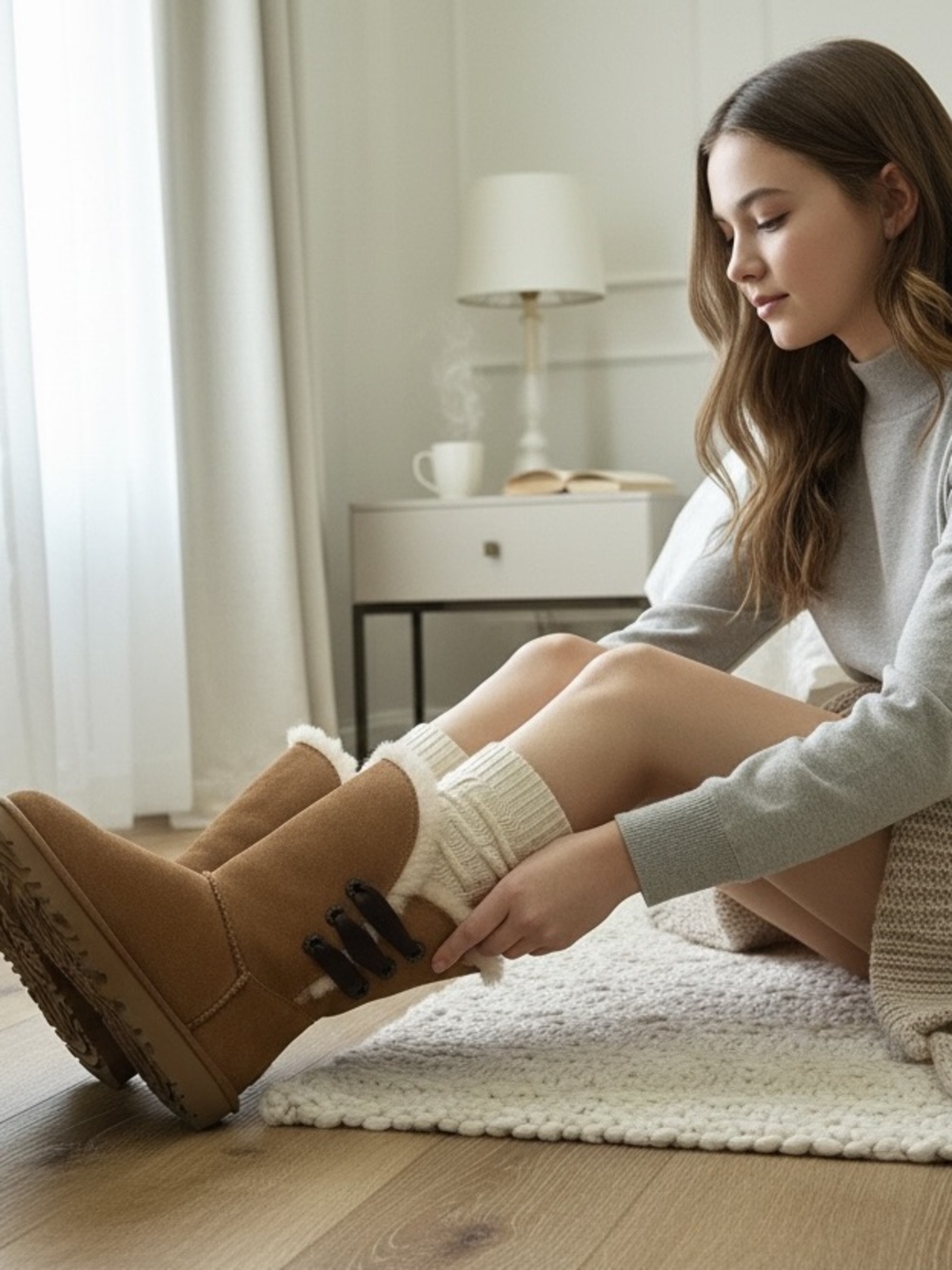 UGG CONSTANTINE Satin Ribbon Suede Boot